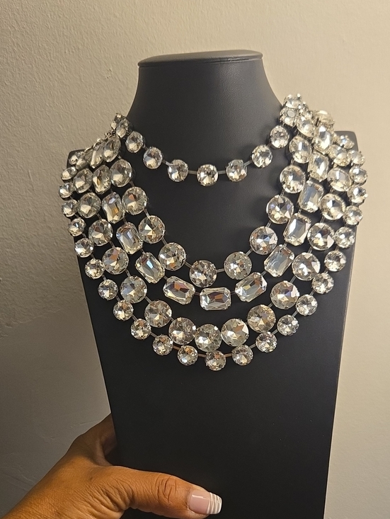 paparazzi Jewelry - ZI Collection Crystal Statement Multi-Strand Necklace - Clear